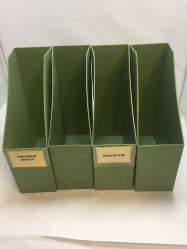 LOT Of 4 Plastic Magazine File Stand Holder Home Office Storage Files Documents