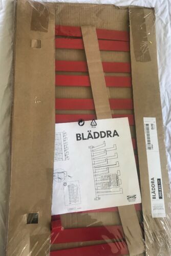 IKEA Bladdra Red Wall Mounted Steel Newspaper Magazine Clothes Rack 300.835.17