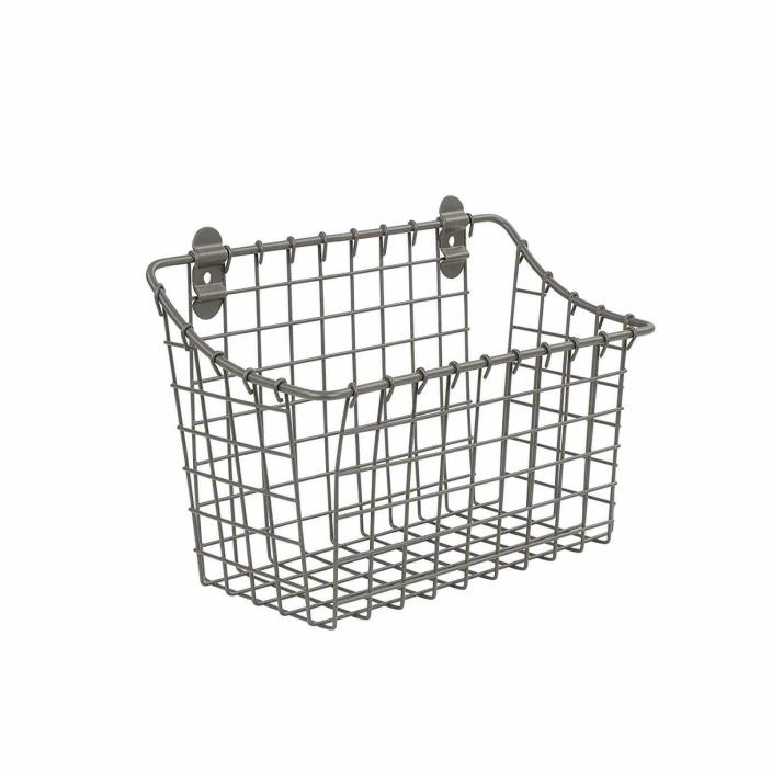 Vintage Wall Mount Storage Basket Extra Large Industrial Gray 3PACK NEW