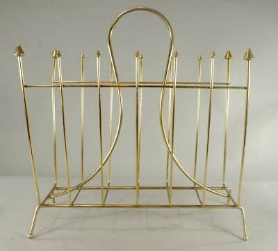 Vintage Gold Colored Mid Century Metal Wire Magazine/ Record Rack