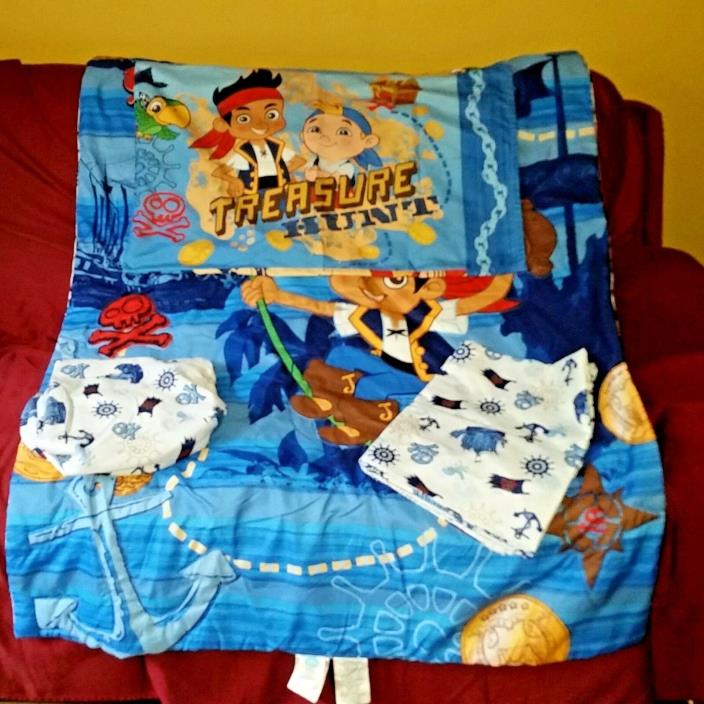 Jake & The Neverland Pirates 4pc Toddler Bedding Set Comforter Sheets Pillowcase