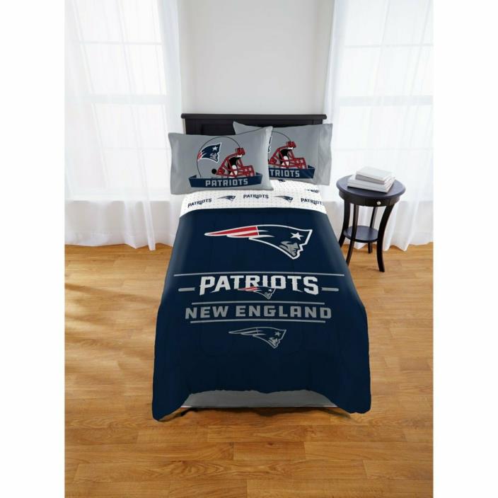 New England Patriots Bedding NFL License 3pc Comforter Set Pillowcases Twin Full