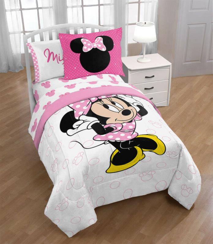 New Disney Minnie Mouse XOXO Twin Comforter and Sham Set