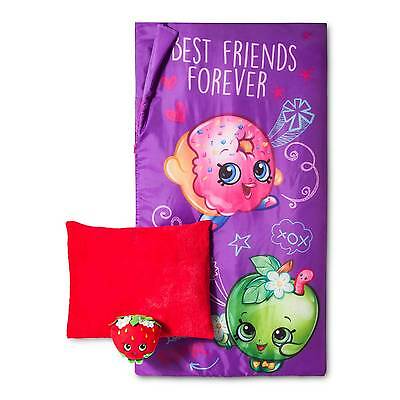 New Shopkins Slumber Bag Set 2 Pc Pillow and Sleeping Bag (Twin)