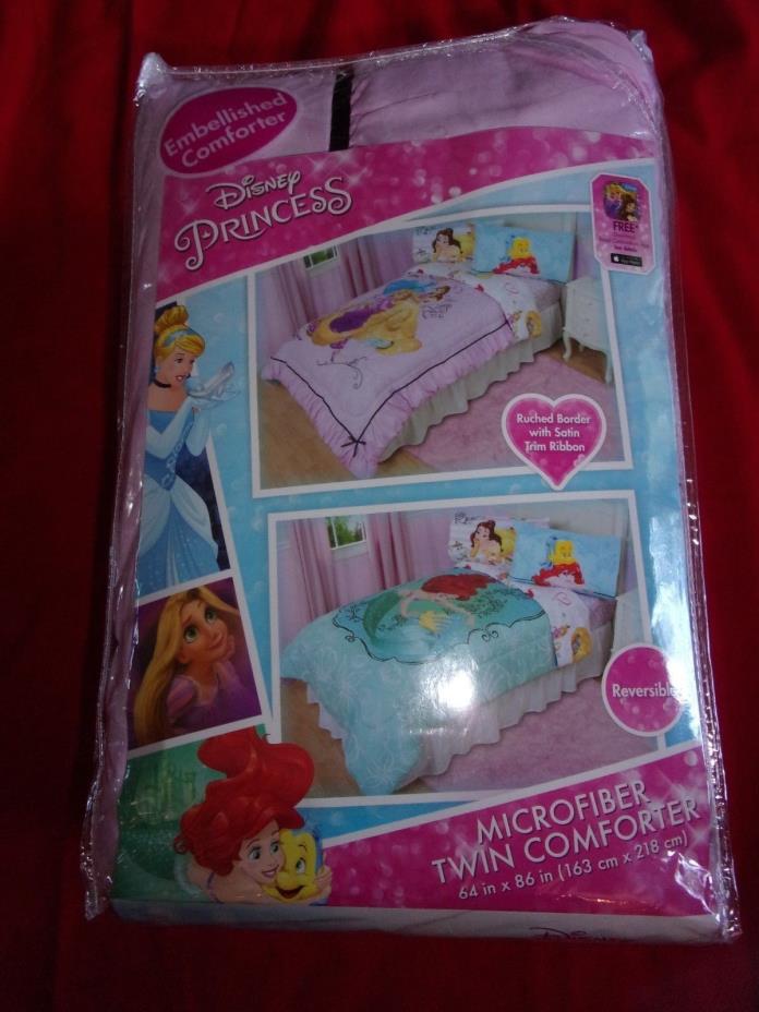 DISNEY PRINCESS SUPER SOFT REVERSIBLE MICROFIBER TWIN COMFORTER 64