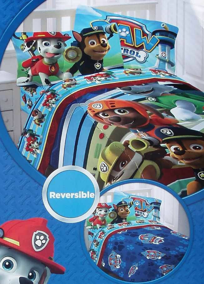 Paw Patrol Pup Twin Bedding Single Comforter & Sheets 4PC Set NEW Chase Marshall