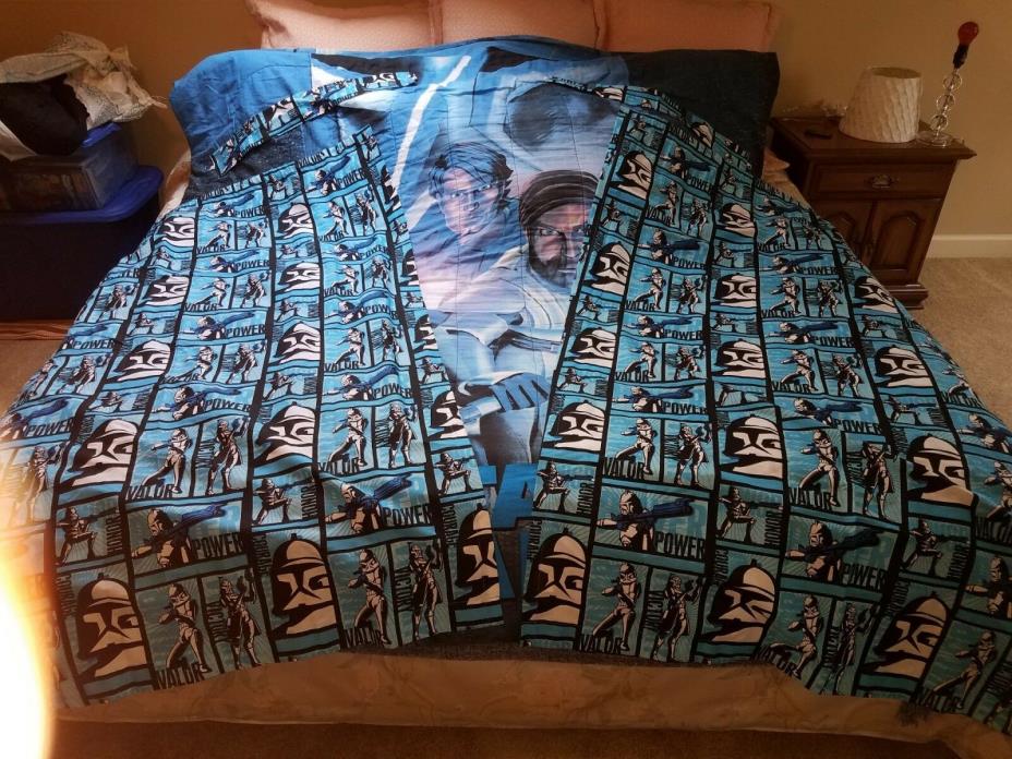Rare Star Wars Twin Comforter Reversible Clone Wars Bedding Saga and Curtains