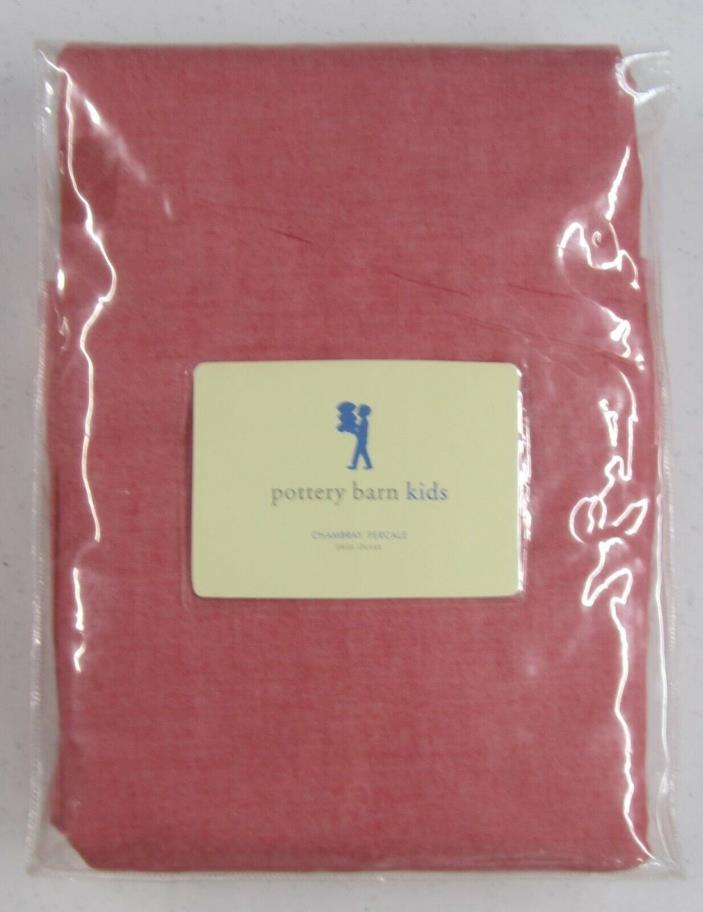 Pottery Barn Kids Red Chambray Percale Twin Duvet