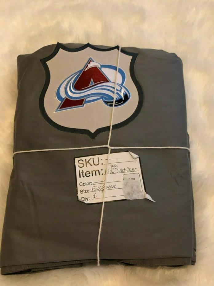 New POTTERY BARN TEEN Boys Full Queen *NHL PATCH* Colorado Avalanche Duvet Cover