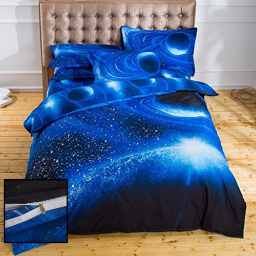 Galaxy Quilt Cover Duvet Outer Space Bedding Set Queen 7 FREE SHIPPING