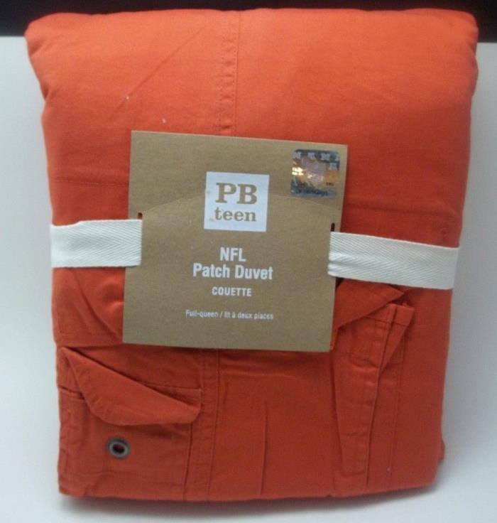 Pottery Barn Teen Classic Metro Cargo Pockets Duvet Cover Orange #728