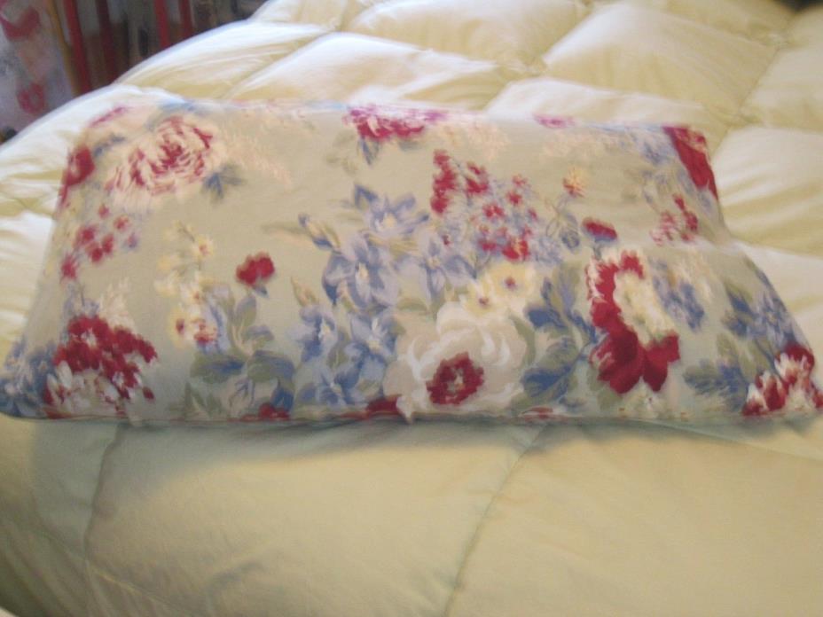 POTTERY BARN SOFT FLANNEL DUVET - FULL-QUEEN -SAGE GREEN FLORAL -EX.