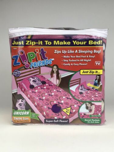 Zip It Friends Twin Bedding Set,Twin Size,Unicorn/Rainbows,FREE SHIPPING