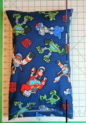 TRANSFORMERS on navy - - Small Pillow Case with Travel / Toddler Pillow