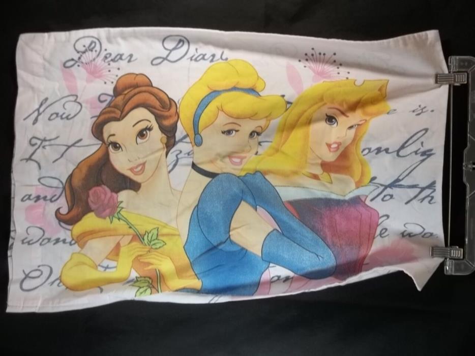 Disney Princess Pillowcase Aurora Belle Cinderella Dear Diary Standard