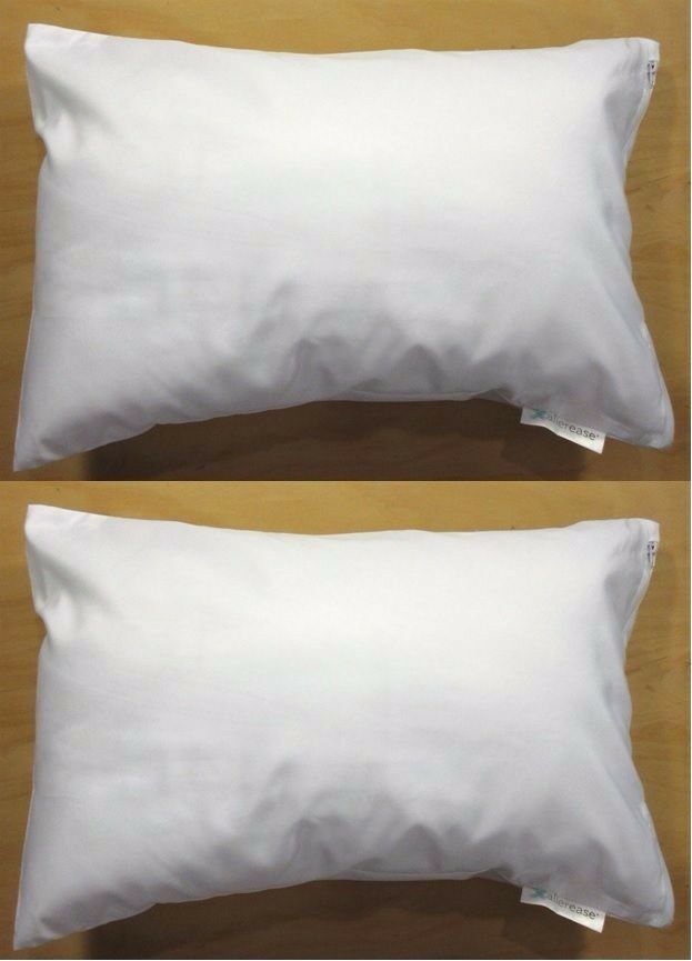 2 White Travel Pillow Cover Case 14X20 Pillow Zipper Pillowcase AllerEase New #i