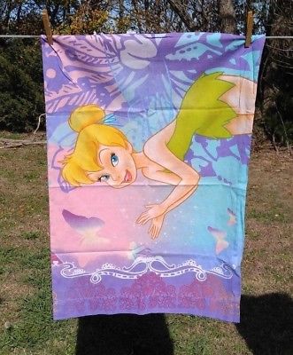 DISNEY TINKERBELL PILLOWCASE COVER Double Sided CLEAN Fairy STANDARD SIZE Clean!