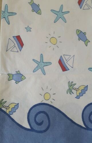 Vintage Eddie Bauer Home Kids Set (2) Boats  Ocean Waves Starfish Pillowcases