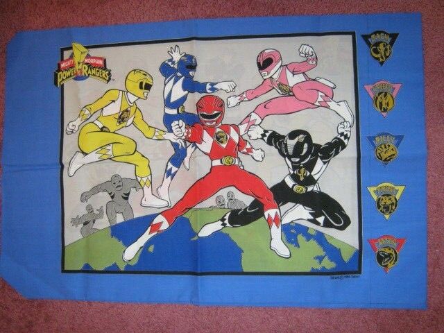 Vintage Official Power Rangers Pillow Case - New