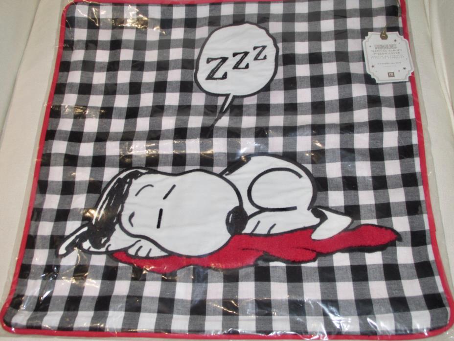 Pottery Barn Teen Sleeping Snoopy ZZZZZ Pillow Cover 18x18~Peanuts~Snoopy