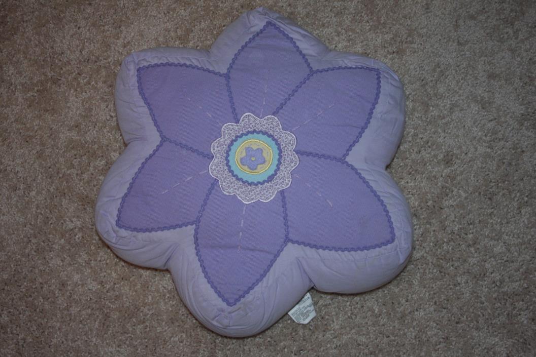 Pottery Barn Kids Purple Flower Decorative Pillow Sunflower Girls Decor