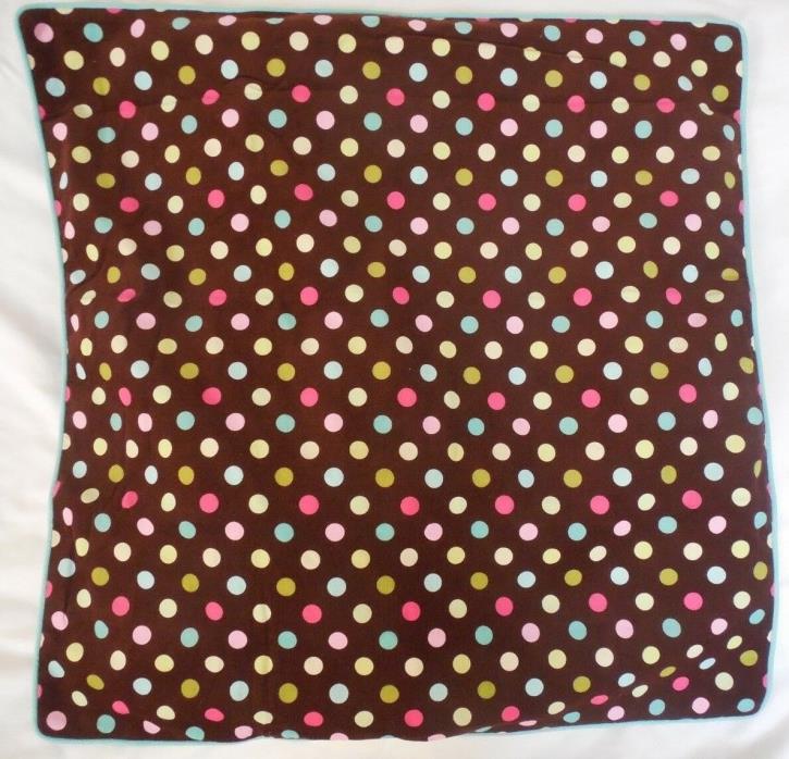 Pottery Barn Teen Coco Dot Bed Dorm Bedroom Pillow Sham Euro Square Chocolate