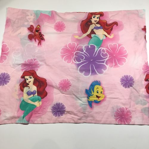 Disney Little Mermaid VTG Set Of Pillow Shams Fabric Craft Flounder Sebastian