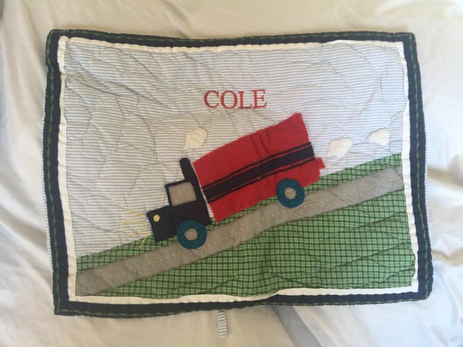 Pottery Barn kids Brody Quilted Moving Truck Pillow Sham 