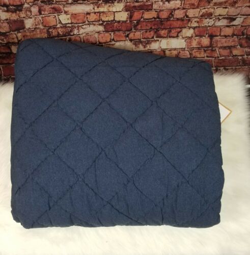 Pottery Barn Teen Favorite Tee Quilt Full Queen Navy Blue Stitched + 2 Shams