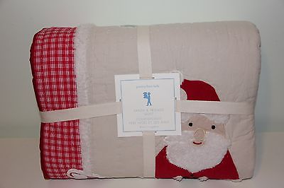 Pottery Barn Kids SANTA AND FRIENDS Twin QUILT Christmas NWT SOLD OUT Bedding