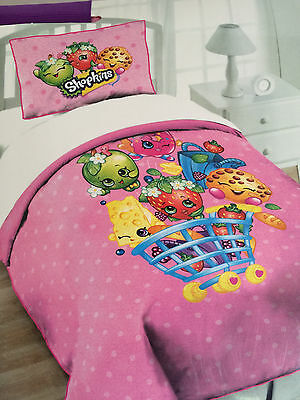 New Childrens Shopkins Reversible Twin Full Quilt Pillow Sham Set Girls Kids NWT