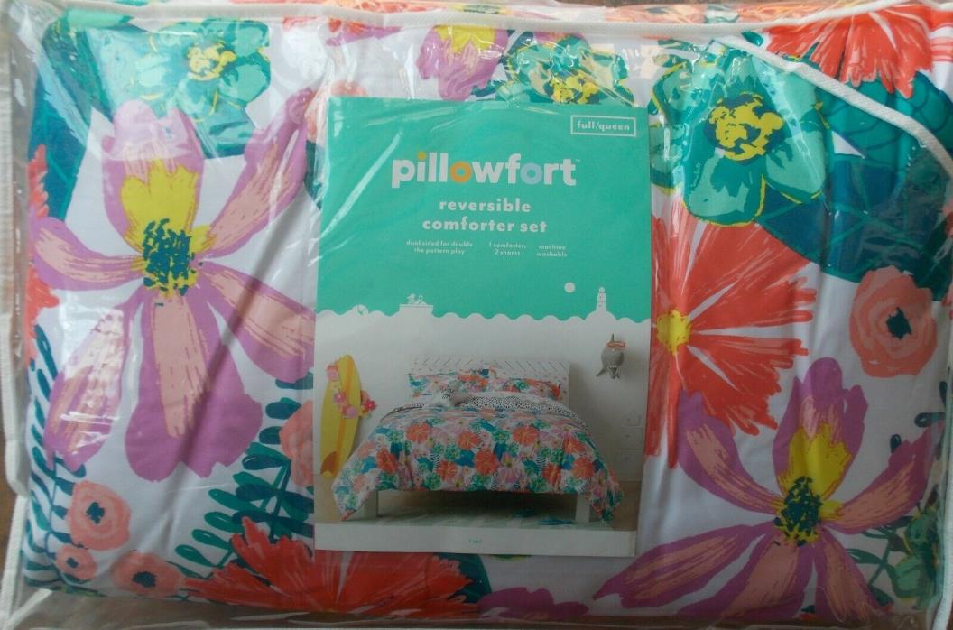 Pillowfort Colorful Floral Jungle Full/Queen Comforter + Shams Bed Set ~ NEW