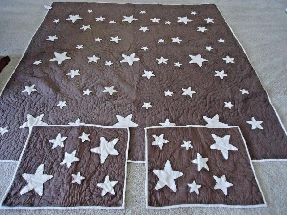 Pottery Barn Kids Stars Quilt with (2) Shams Full Queen