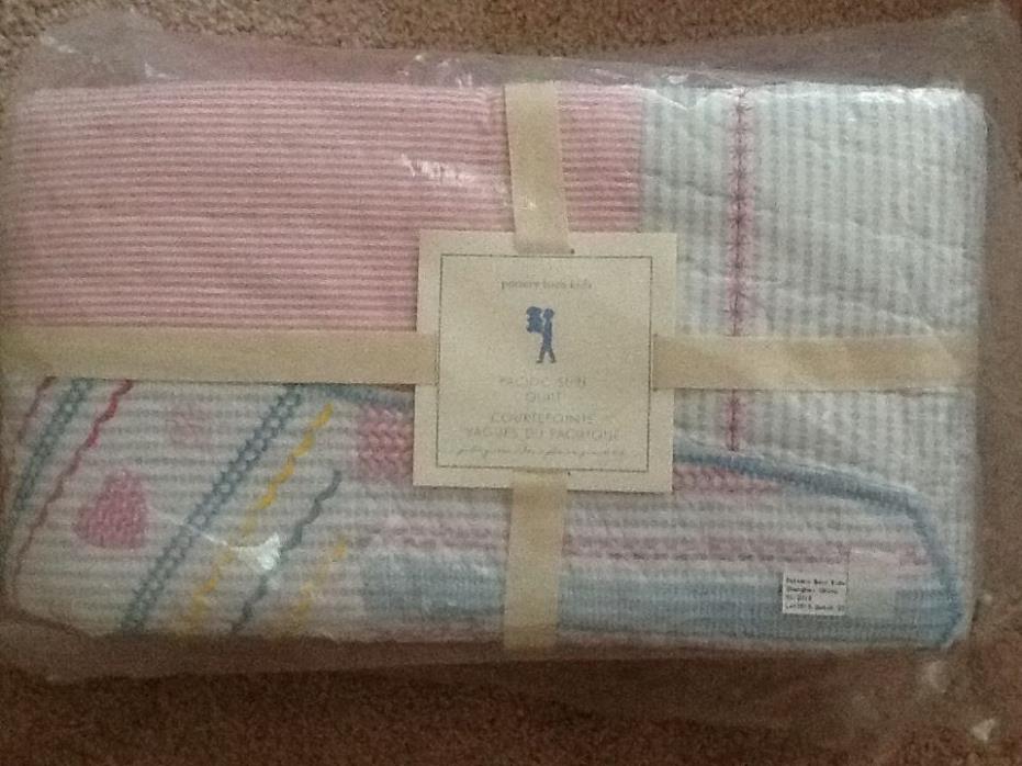 POTTERY BARN KIDS PACIFIC SURF  QUILT FULL/QUEEN PINK/BLUE NEW