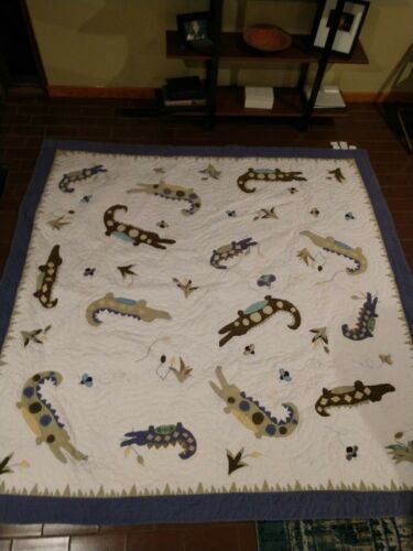 Pottery Barn Full Bed Quilt Crocodile