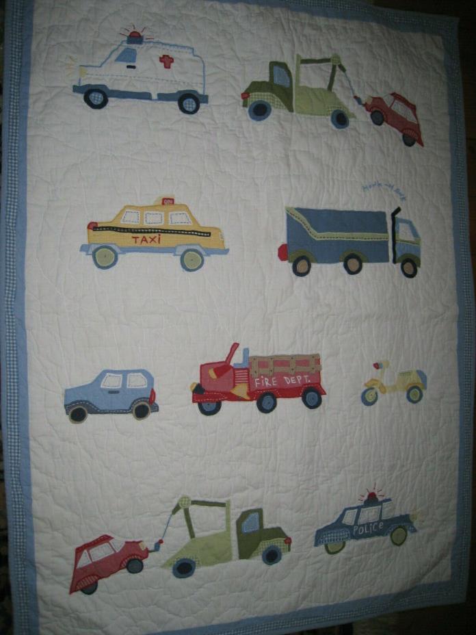 Pottery Barn Kids Vehicles Transportation Crib Quilt Wall hanging Boys