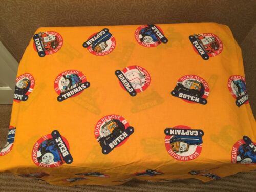 RARE Thomas the Tank Engine Train Rail Rescue TWIN flat sheet only or fabric HTF