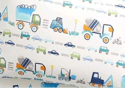 New Pottery Barn Kids CONSTRUCTION Trucks & CARS Queen SHEETS Flannel organic