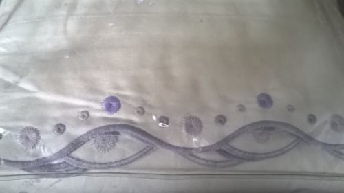 NEW Pottery Barn Kids Embroidered SCALLOP Twin SHEETS lavender purple