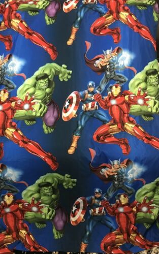 Marvel Avengers Super Heroes Curtain Panel 42 X 84” Captain America Hulk Iron