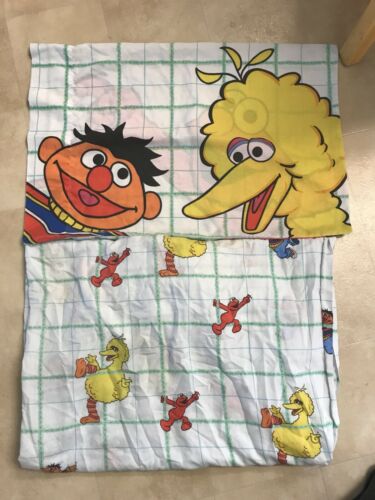 1997 Vintage Sesame Street Twin Fitted Sheet & Pillow Case