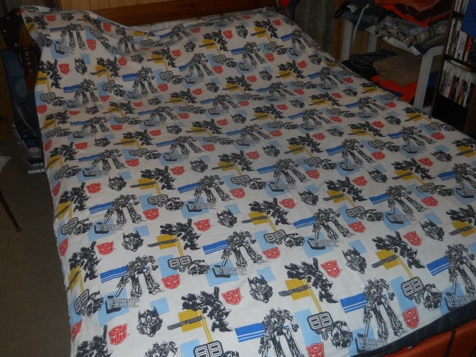 Vintage Transformers Twin Bedsheet Flat Sheet 60x84 Optimus Prime, Bumble Bee