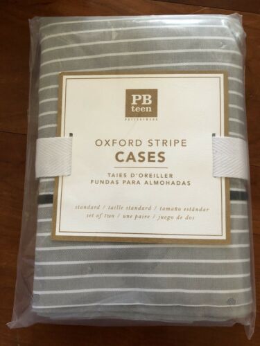 Pottery Barn Teen Oxford Stripe Standard Pillow Cases NWT