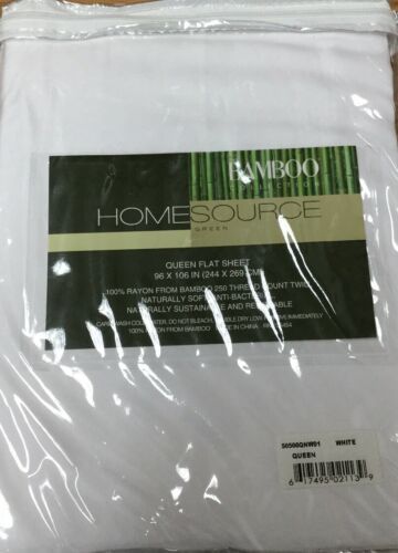 HomeSource Bamboo Set Queen Size Flat Sheet And Fitted Sheet Free Shipping