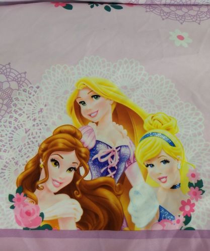 Disney princesses full flat sheet pink floral excellent used condition
