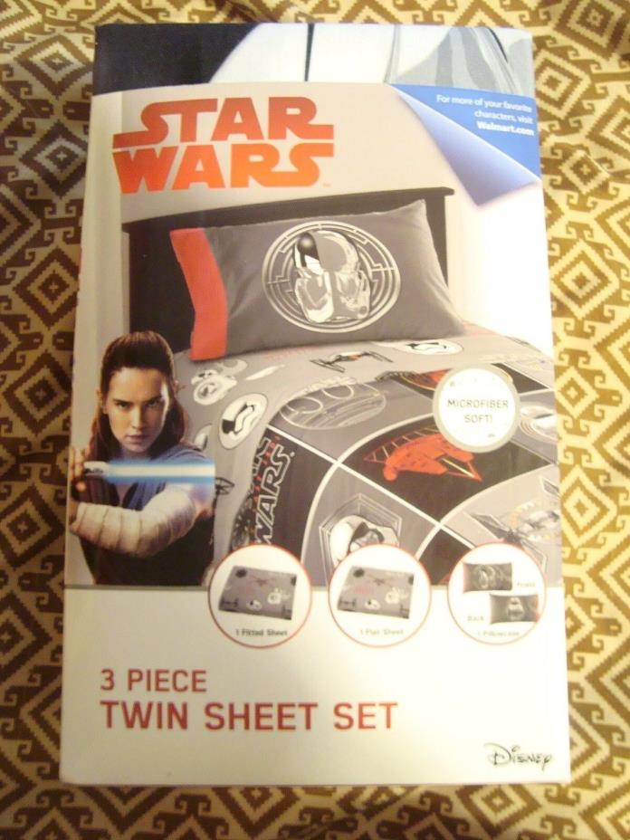 Star Wars Last Jedi Twin Sheet Set Kids Bedding Microfiber Soft 100% polyester
