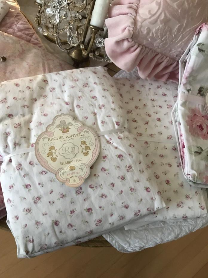 Rachel Ashwell VINTAGE Shabby Chic Twin Pink Dotty Rose Sheets! New! ADORABLE!