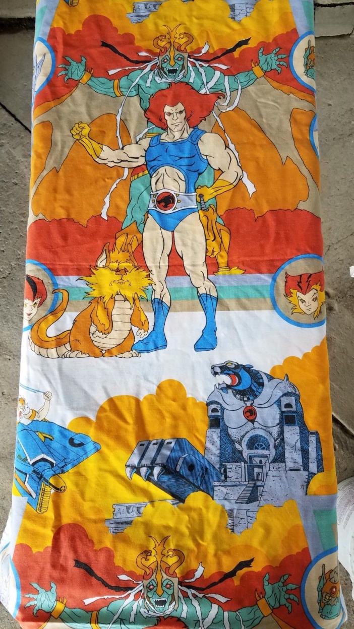 Vintage Thundercats Twin Flat Sheet 1985 Bedding Bed Cutter Craft Fabric Rare