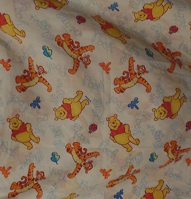 Disney WINNIE THE POOH TIGGER Twin Flat Sheet Kids Bedding Fabric