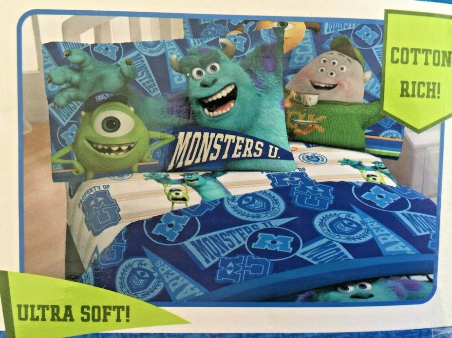 Twin Sheet Set - 3 Pieces Disney Pixar Monsters University. KIDS LOVE IT